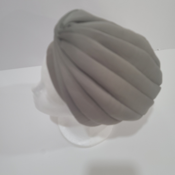 Handmade Pre-styled African Head Wrap, Grey - Picture 3 of 8